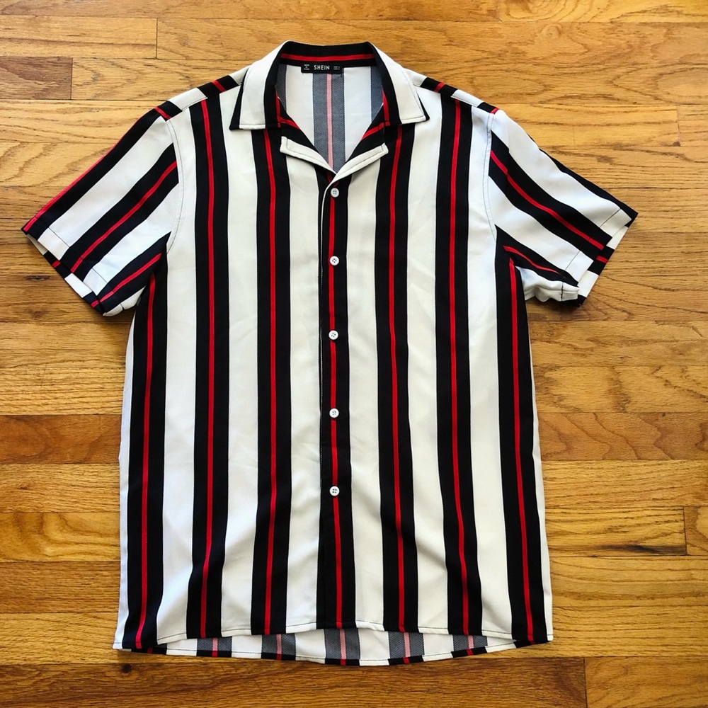 Shein Stripped Button Down Shirt